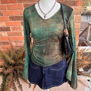 Y2K Entrance Tie-Dye Cut-Out Top